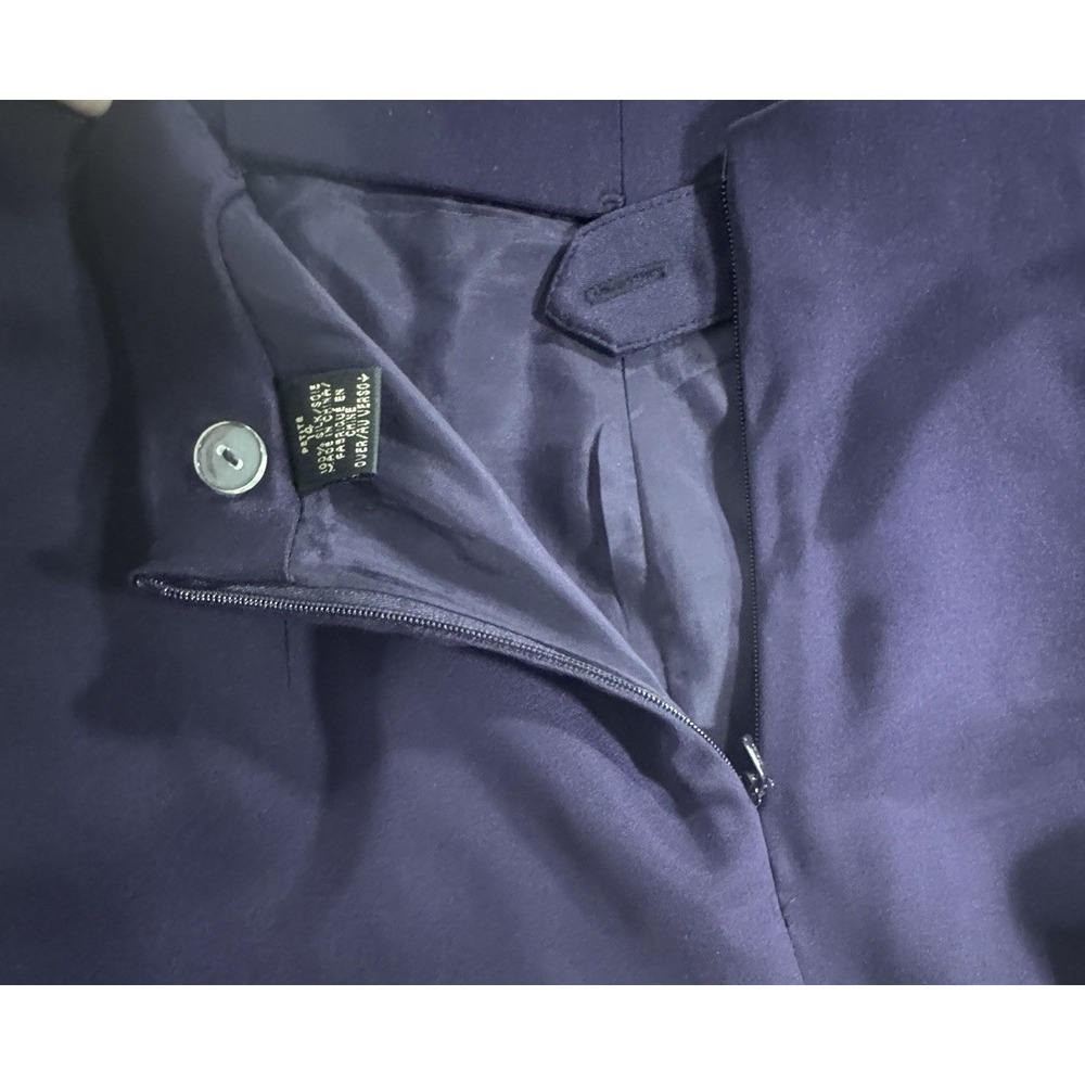 Dana Buchman Petite Pants 100% Silk Purple Trousers Lined 14P High Rise - Picture 3 of 10